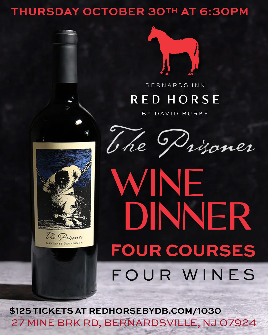 Prisoner Wine Co X Red Horse – Bernards Inn 4-Course Dinner