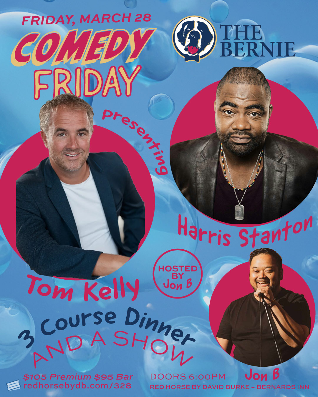 Comedy Friday March 28 at THE BERNIE 6:15PM