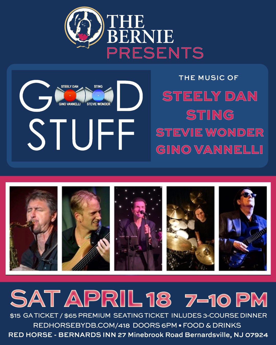 Good Stuff LIVE in THE BERNIE - 3-COURSE SUPPER CLUB