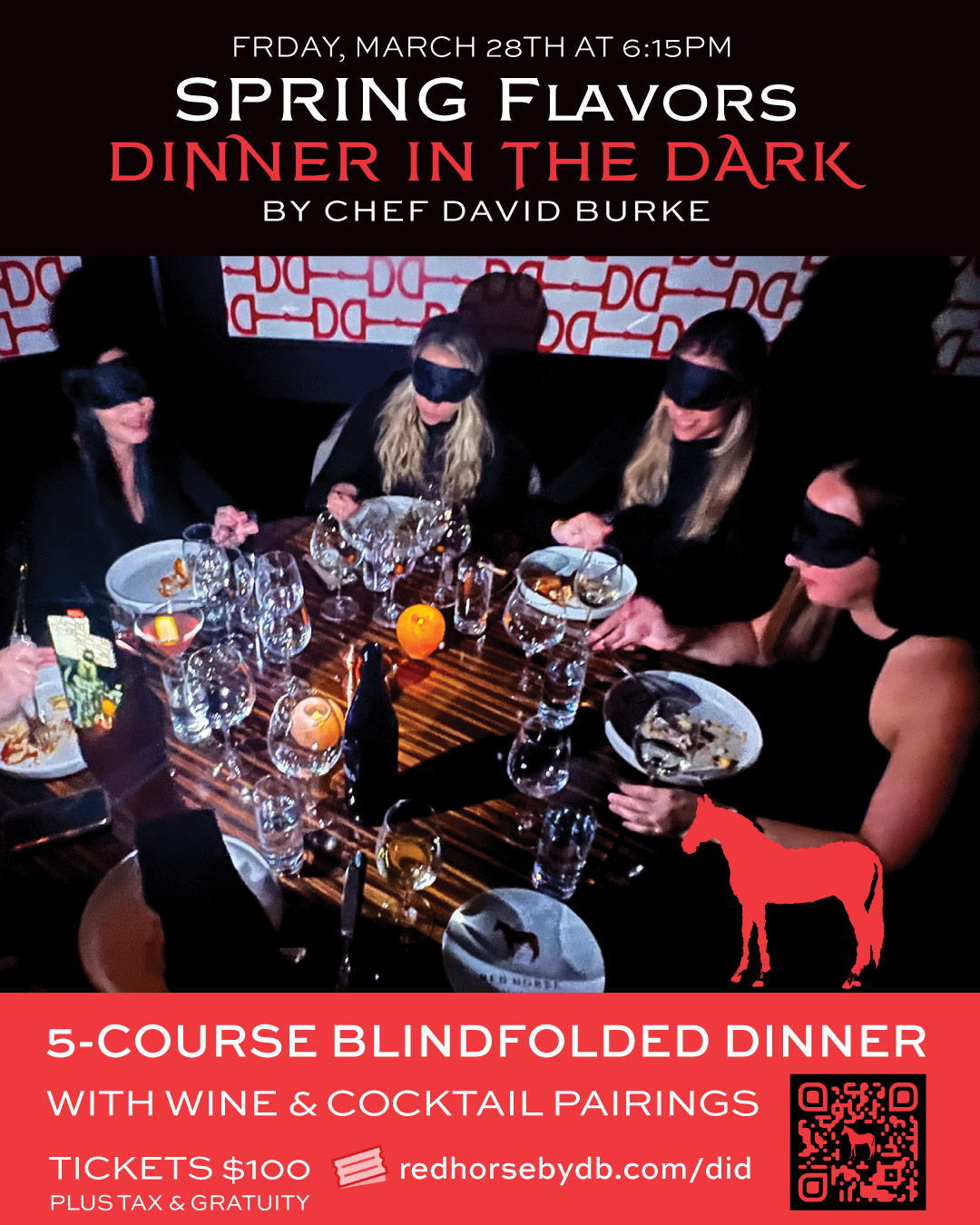 March 28 Dinner in the Dark by Chef David Burke