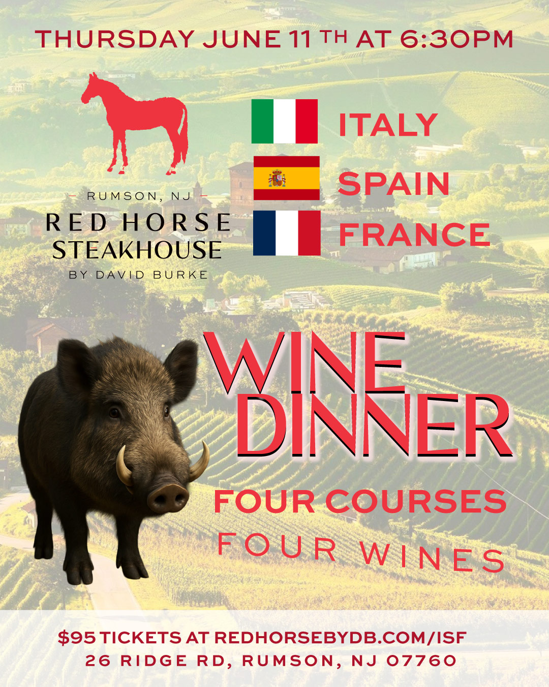 Italy, Spain, France Wine Dinner
